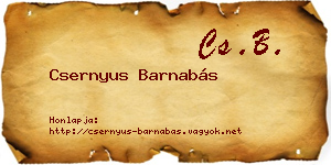 Csernyus Barnabás névjegykártya
