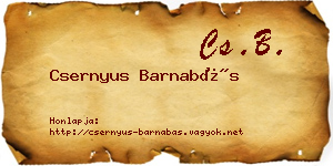 Csernyus Barnabás névjegykártya